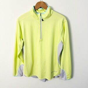 Cabela’s Guidewear Neon Blue SPF 50 Long Sleeves 1/4 Zip Top Size Large